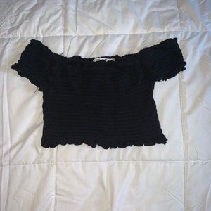 Black off the shoulder tube top